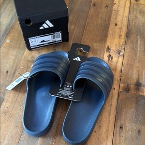 Adidas Navy Slide Sandals adilette aqua men’s 10 NWT